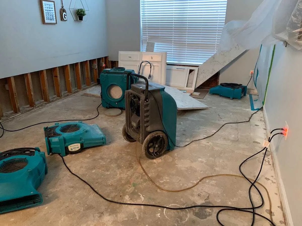 Dehumidifier in flood-cut room for Water Extraction & Removal in Garrison